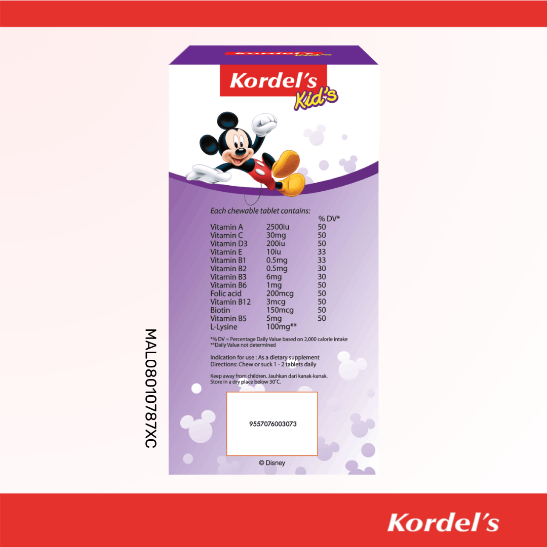 Kordel's Kid's Multivitamins Plus Lysine Chewable Tablet